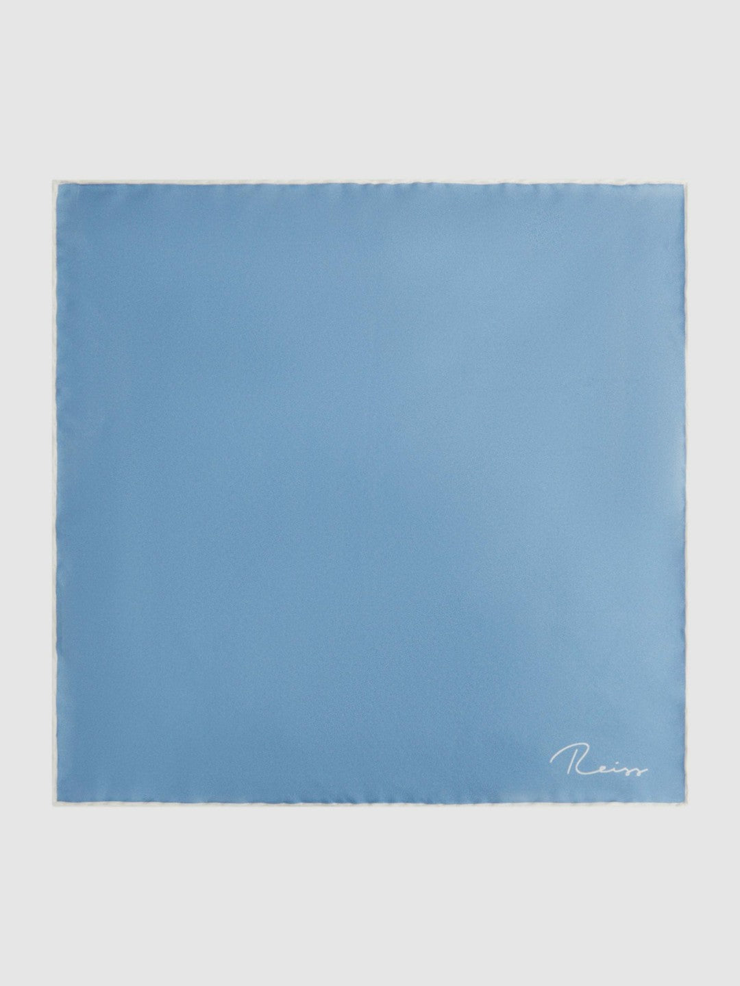 Plain Silk Pocket Square in Soft Blue Men | Reiss
