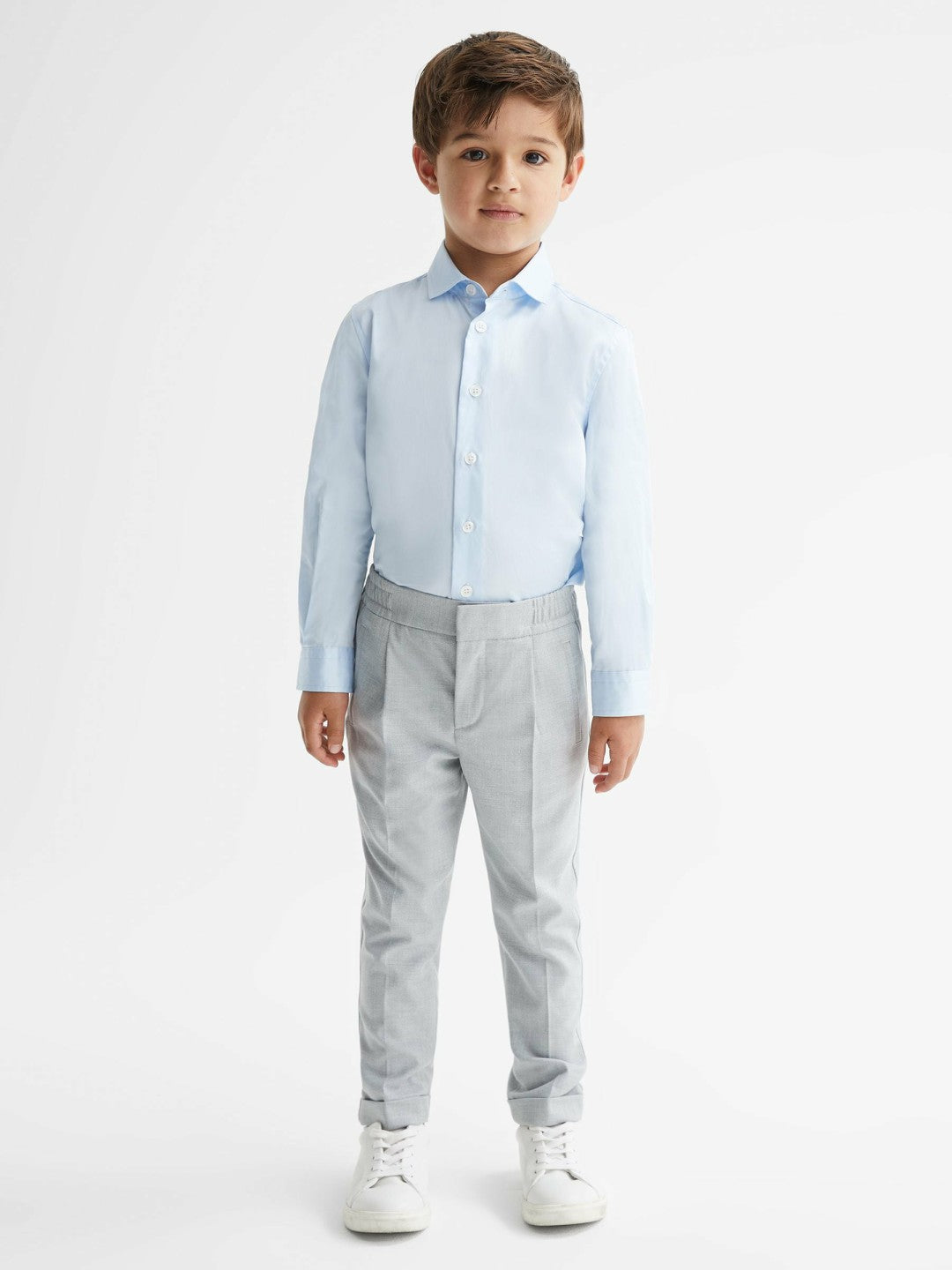 4-9 yrs Slim-Fit Cotton Shirt in Soft Blue Children & Baby | Reiss