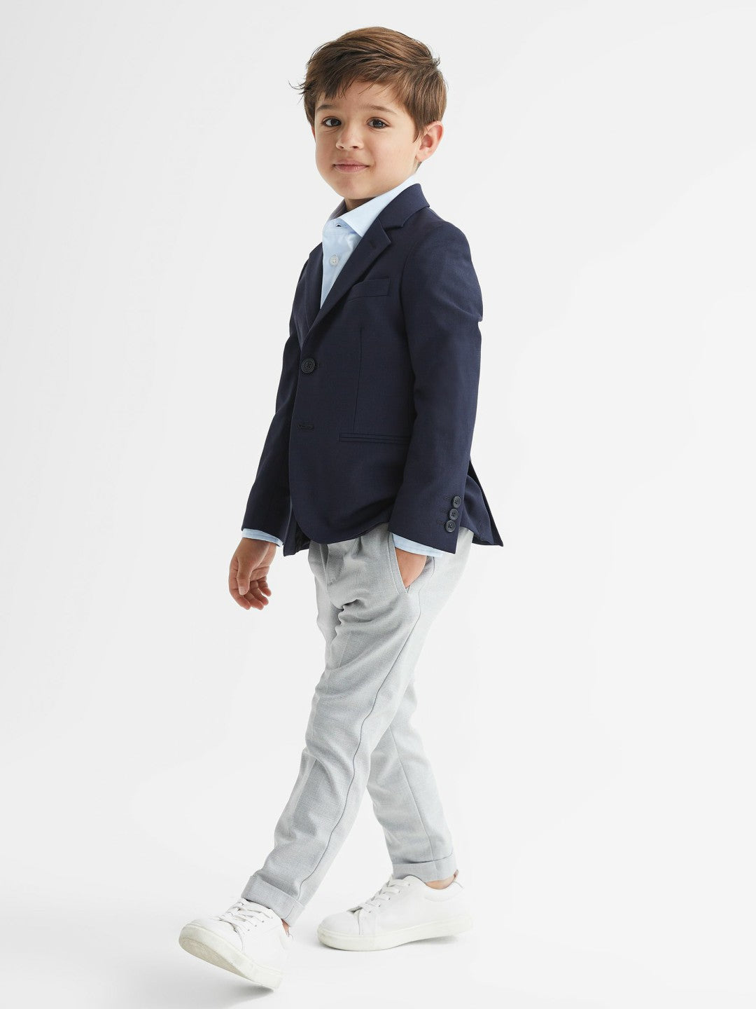 4-9 yrs Slim-Fit Cotton Shirt in Soft Blue Children & Baby | Reiss