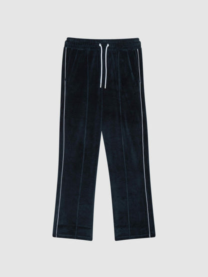 Velour Jogger With Piping in Navy Men | Reiss