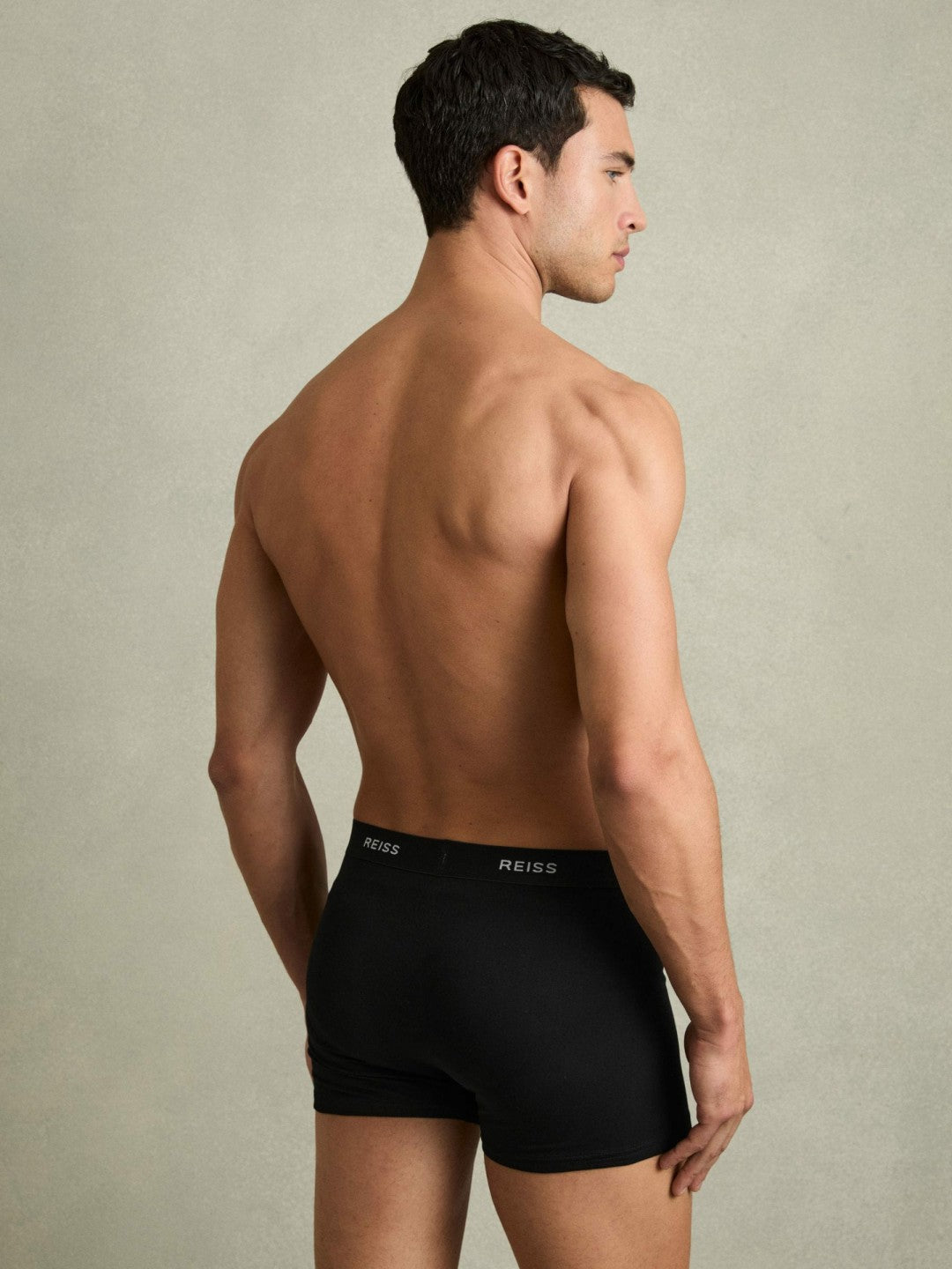 Three Pack Cotton Boxers in Black Men | Reiss