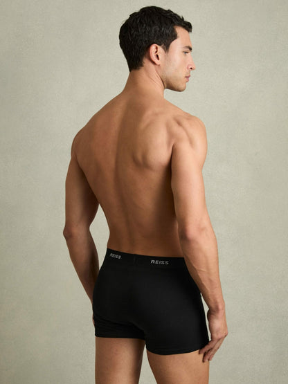 Three Pack Cotton Boxers in Black Men | Reiss