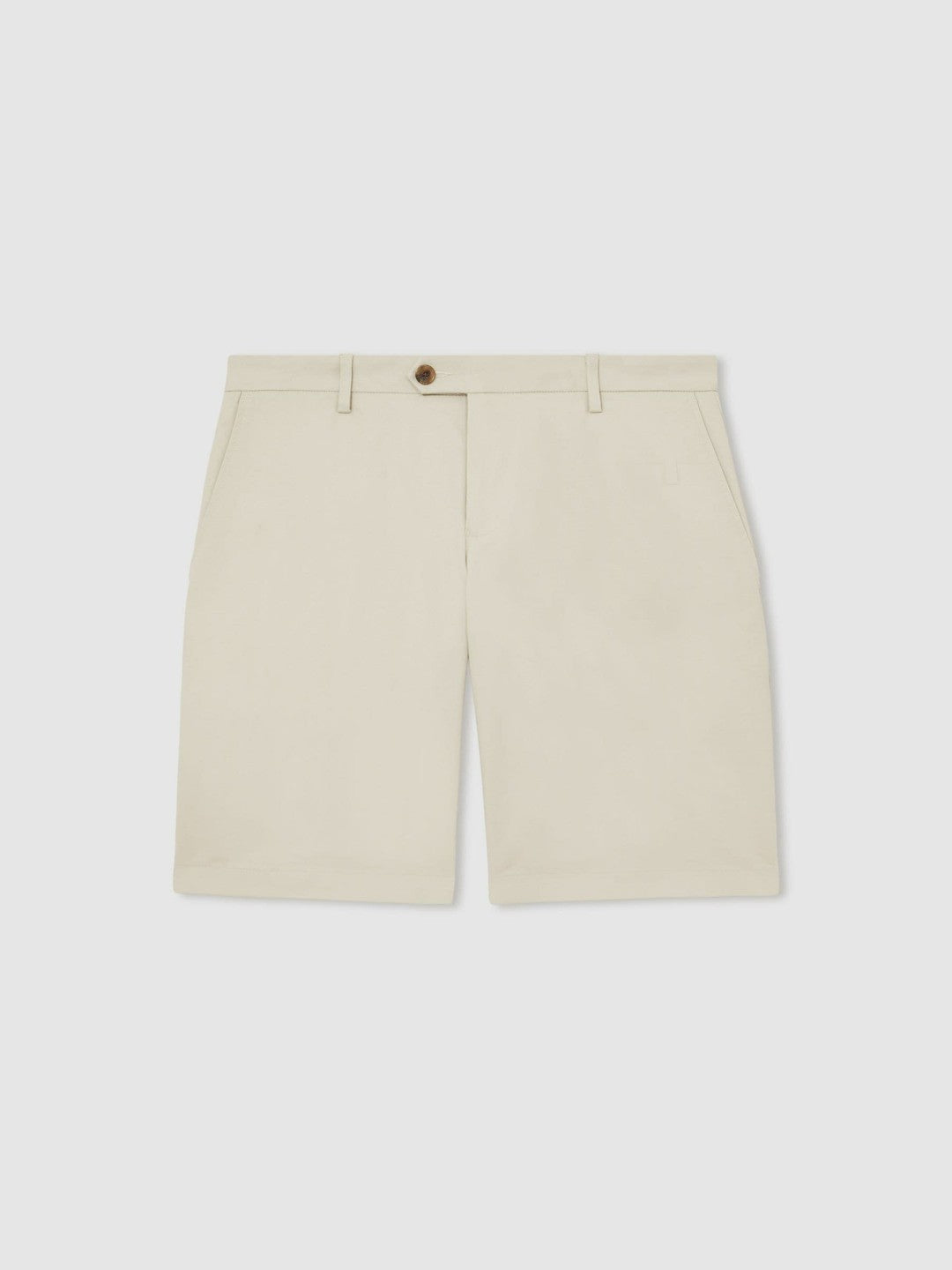 Cotton Chino Shorts With Stretch in Stone Men | Reiss