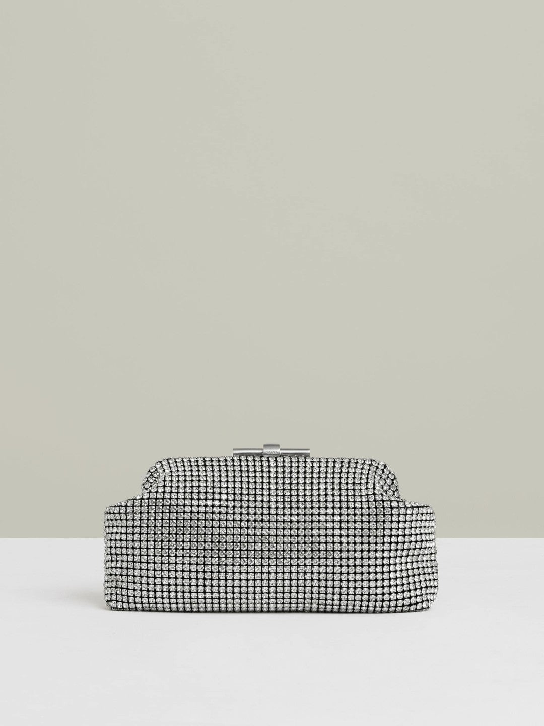 Embellished Clutch Bag in Silver Women | Reiss