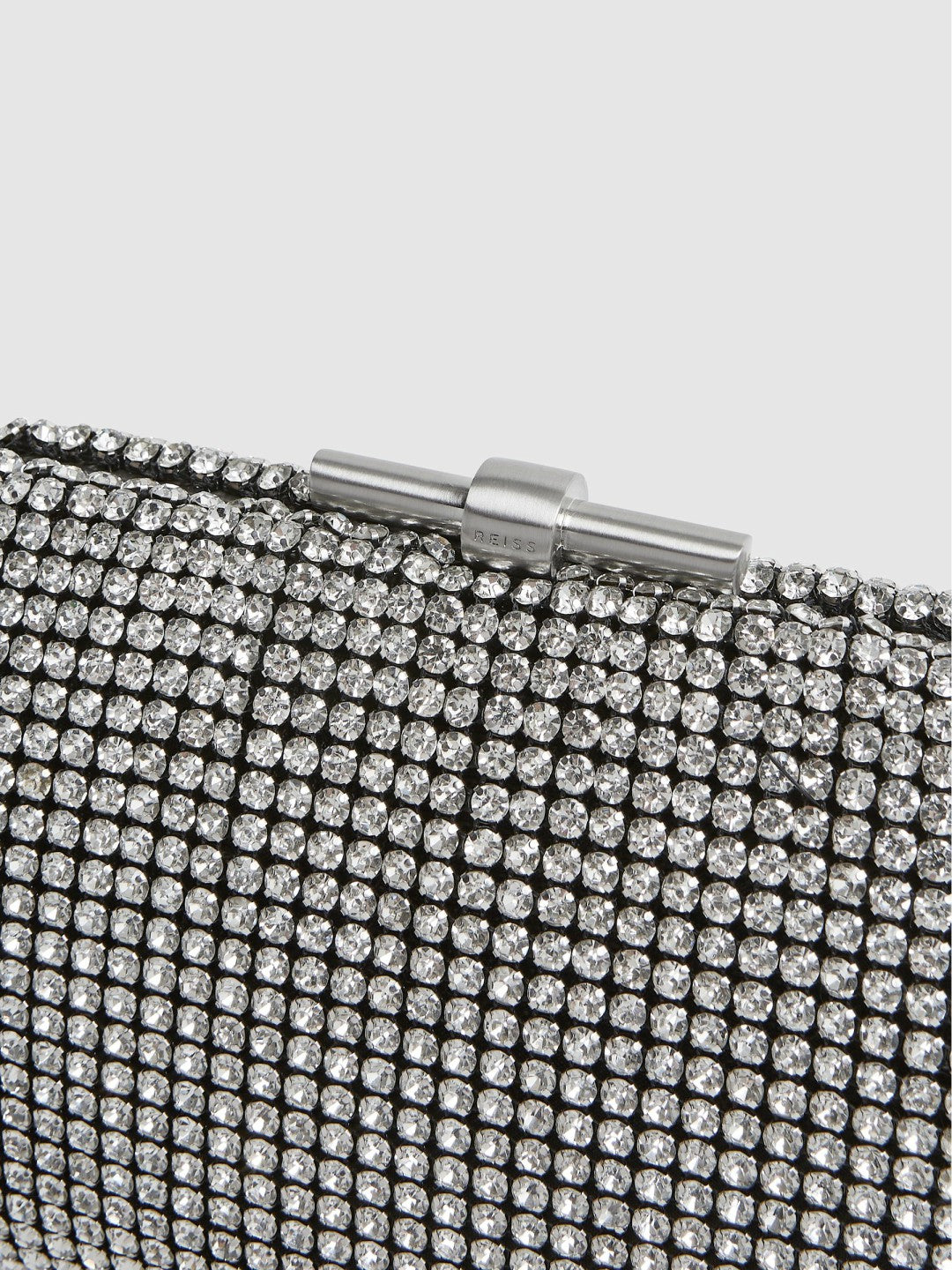 Embellished Clutch Bag in Silver Women | Reiss