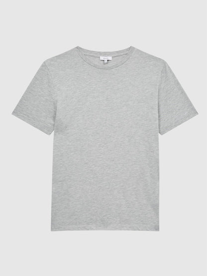 Cotton Crew Neck T-Shirt in Grey Marl Men | Reiss