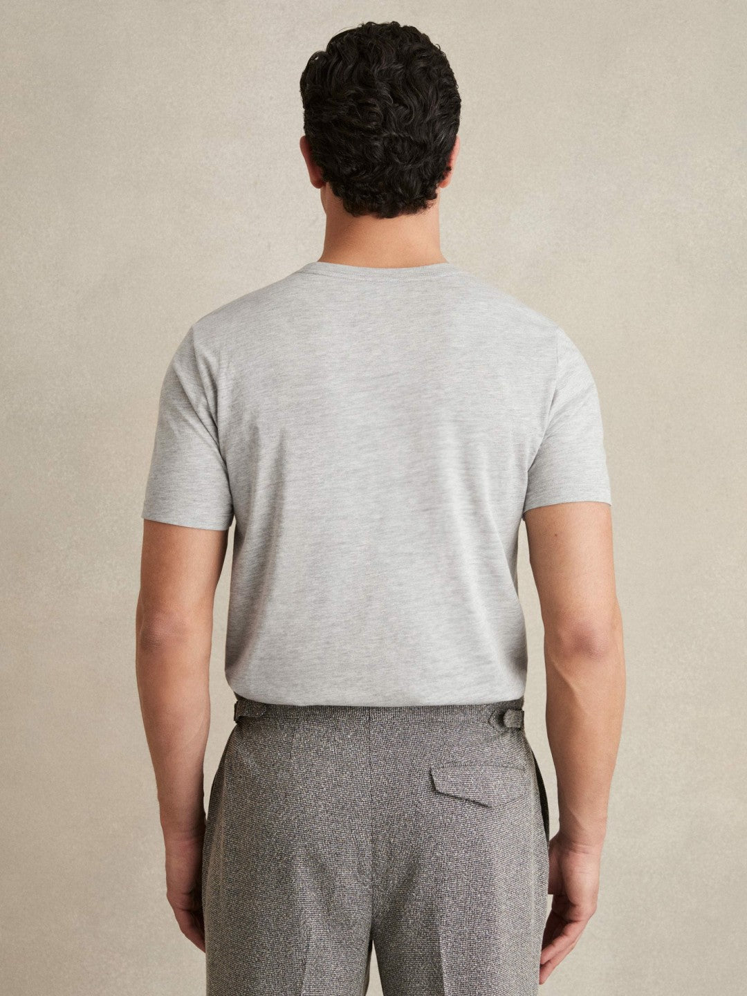 Cotton Crew Neck T-Shirt in Grey Marl Men | Reiss