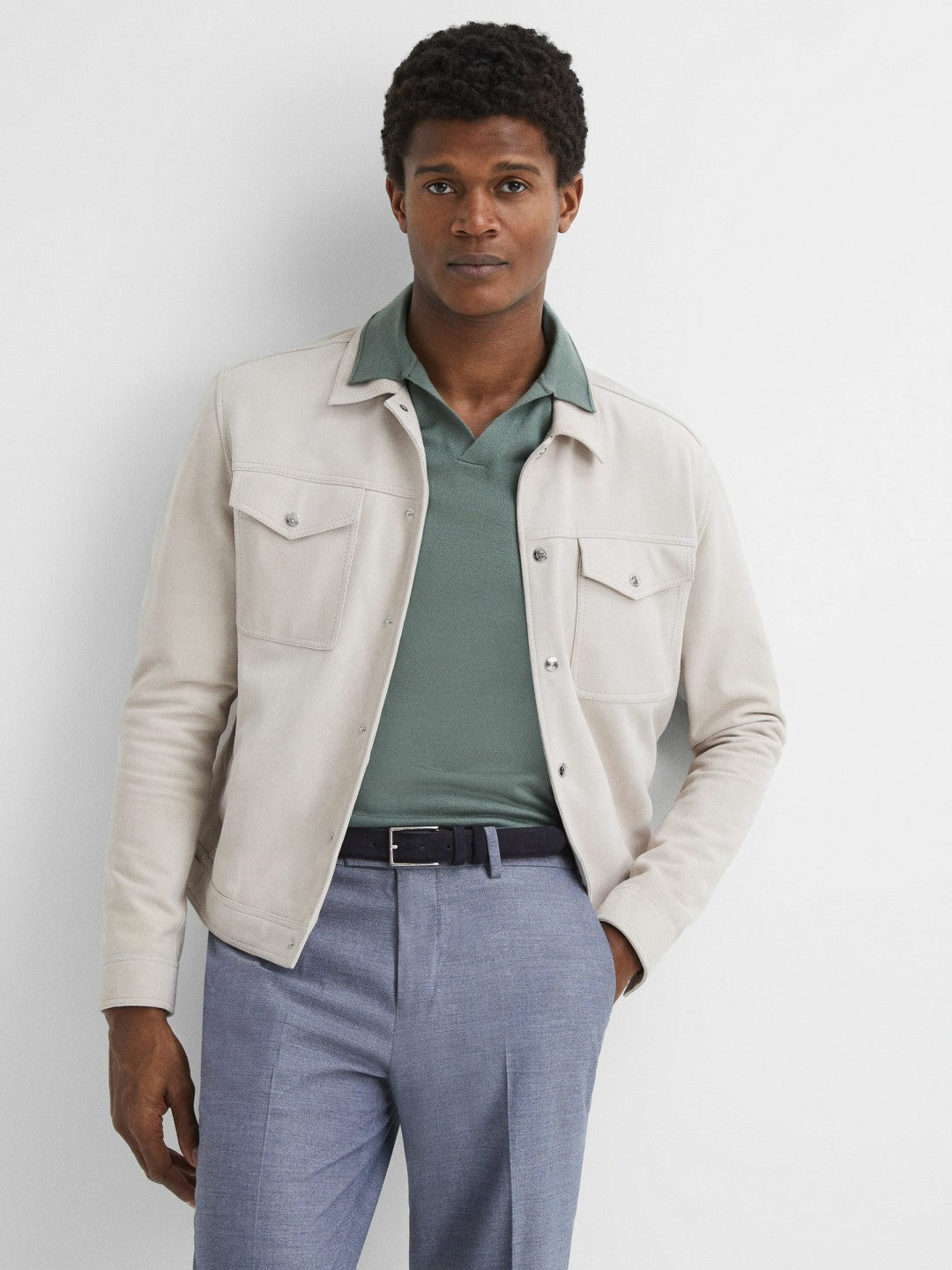 Suede Belt in Navy Men | Reiss