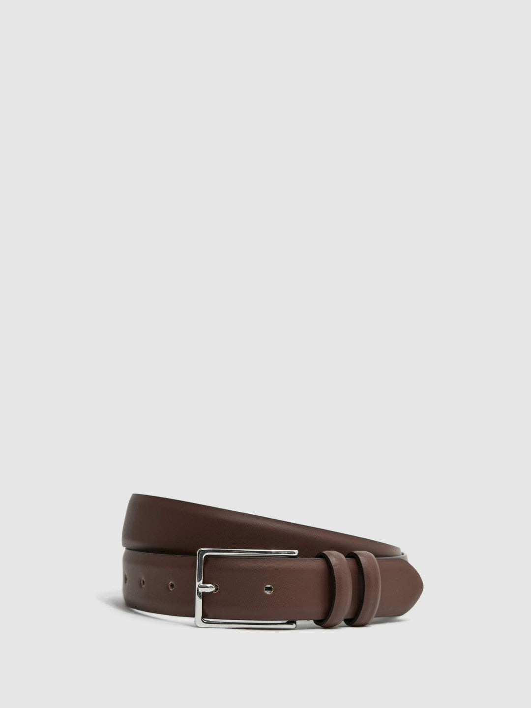 Smooth Leather Belt in Tan Men | Reiss