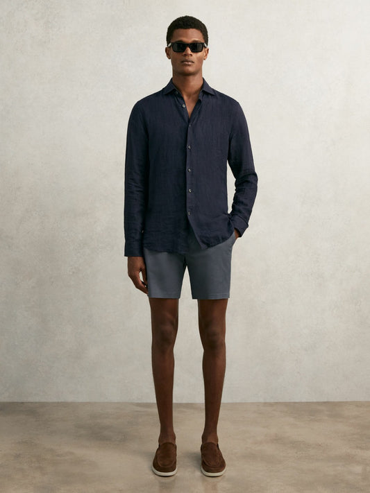 Short Length Casual Chino Shorts in Airforce Blue Men | Reiss