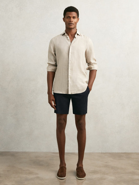 Short Length Casual Chino Shorts in Navy Men | Reiss