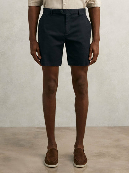 Short Length Casual Chino Shorts in Navy Men | Reiss