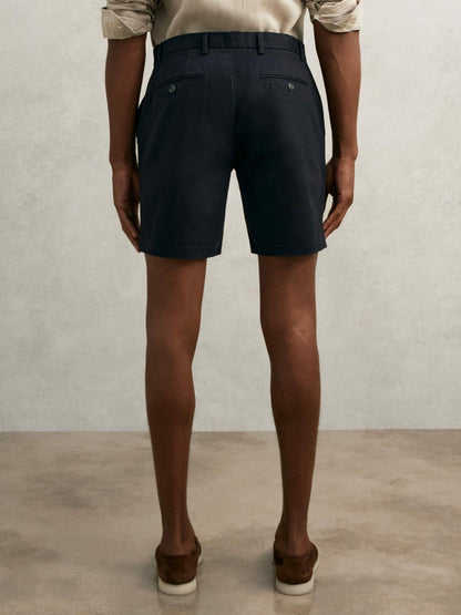 Short Length Casual Chino Shorts in Navy Men | Reiss