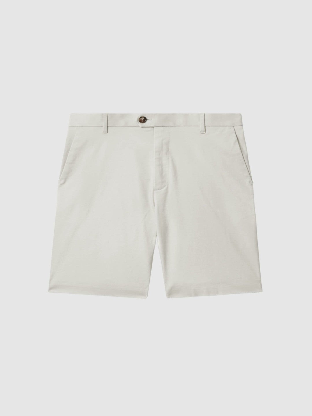 Cotton Chino Shorts with Stretch in Chalk Men | Reiss