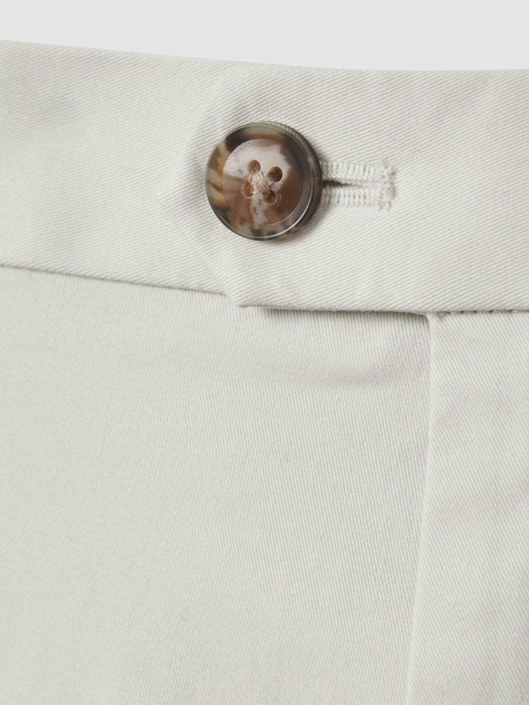 Cotton Chino Shorts with Stretch in Chalk Men | Reiss