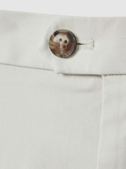 Cotton Chino Shorts with Stretch in Chalk Men | Reiss