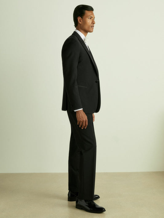 Modern Fit Tuxedo Trousers in Black Men | Reiss