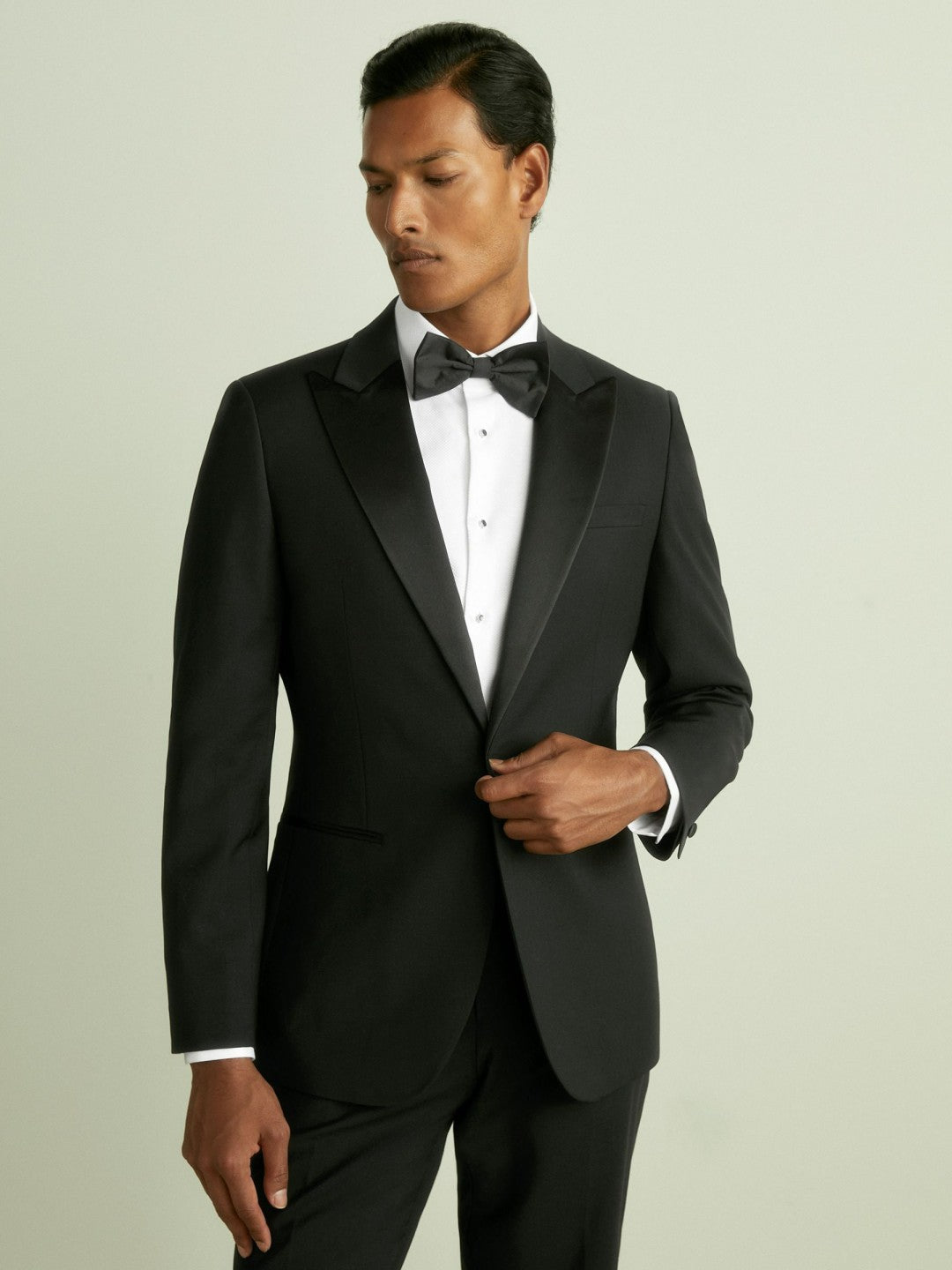 Regular Fit Single Breasted Tuxedo Jacket in Black Men | Reiss