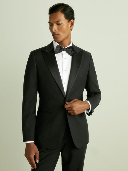 Regular Fit Single Breasted Tuxedo Jacket in Black Men | Reiss