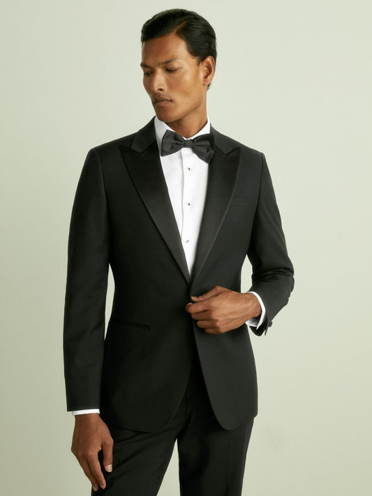 Regular Fit Single Breasted Tuxedo Jacket in Black Men | Reiss