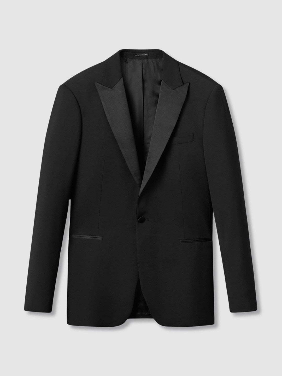Regular Fit Single Breasted Tuxedo Jacket in Black Men | Reiss