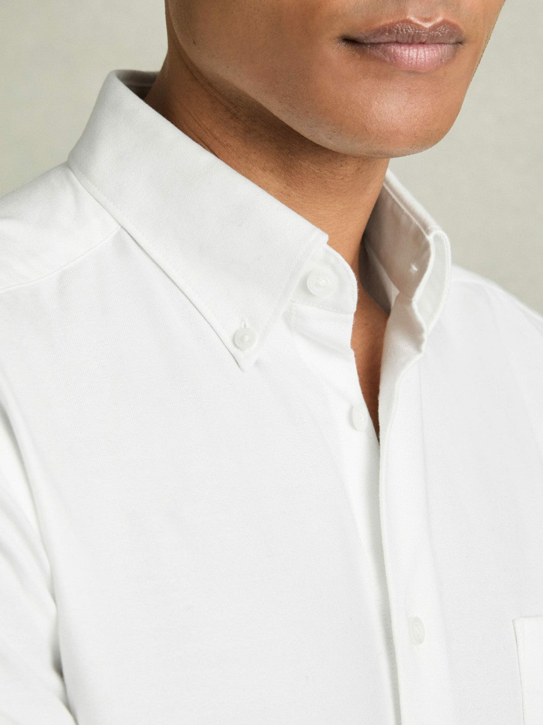 Slim-Fit Button-Down Collar Cotton Oxford Shirt in White Men | Reiss