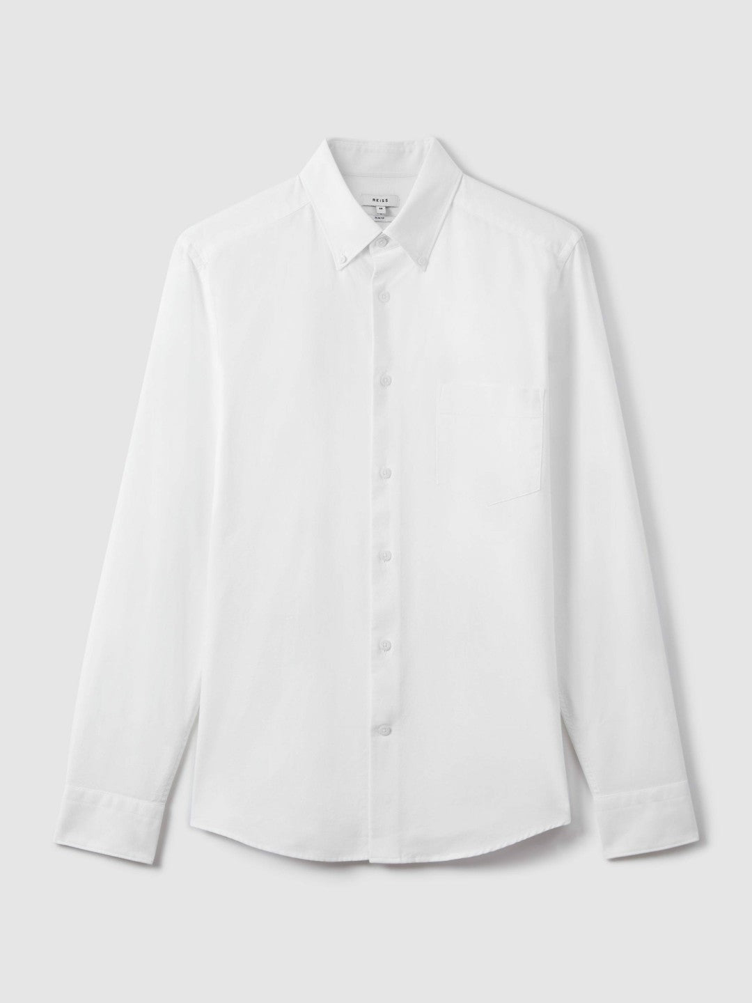 Slim-Fit Button-Down Collar Cotton Oxford Shirt in White Men | Reiss