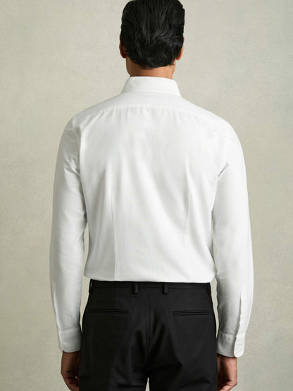 Slim-Fit Button-Down Collar Cotton Oxford Shirt in White Men | Reiss
