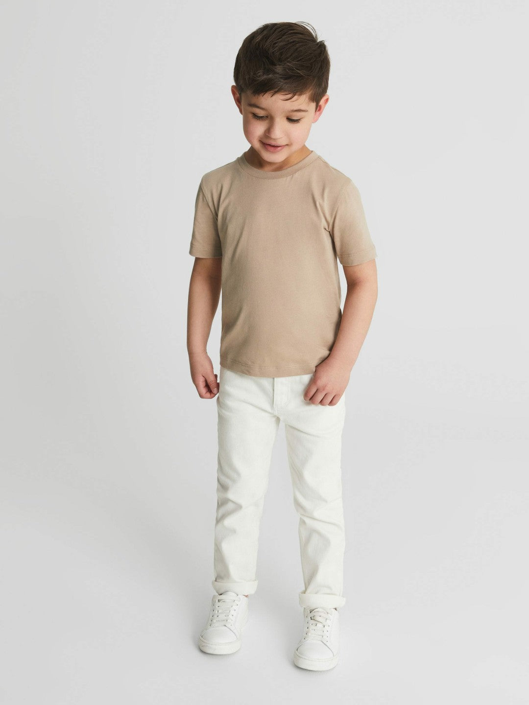 9-13 yrs Crew Neck T-Shirt in Stone Children & Baby | Reiss