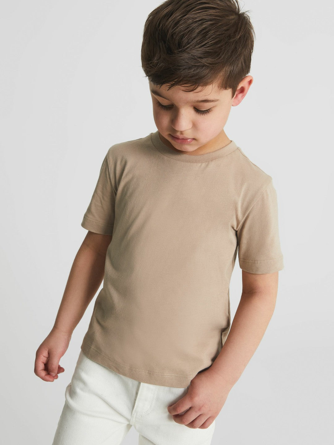 9-13 yrs Crew Neck T-Shirt in Stone Children & Baby | Reiss