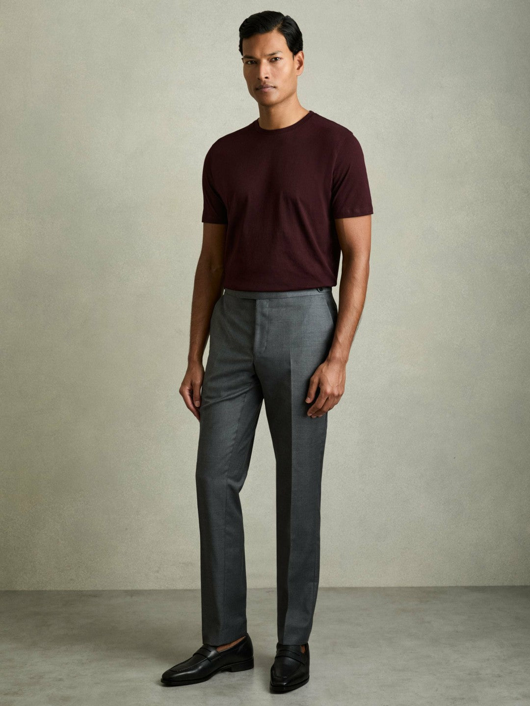 Cotton Crew Neck T-Shirt in Bordeaux Men | Reiss