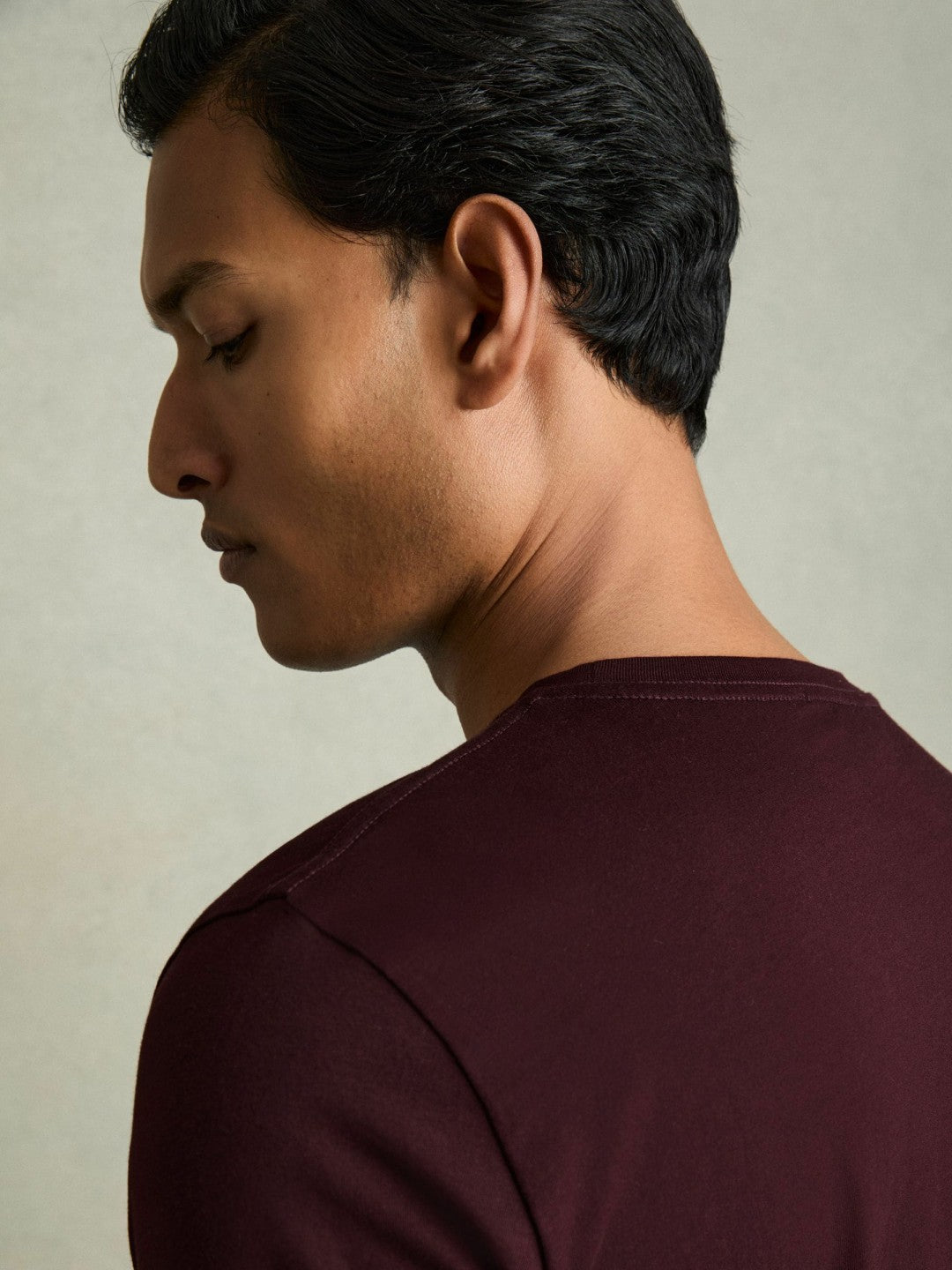 Cotton Crew Neck T-Shirt in Bordeaux Men | Reiss