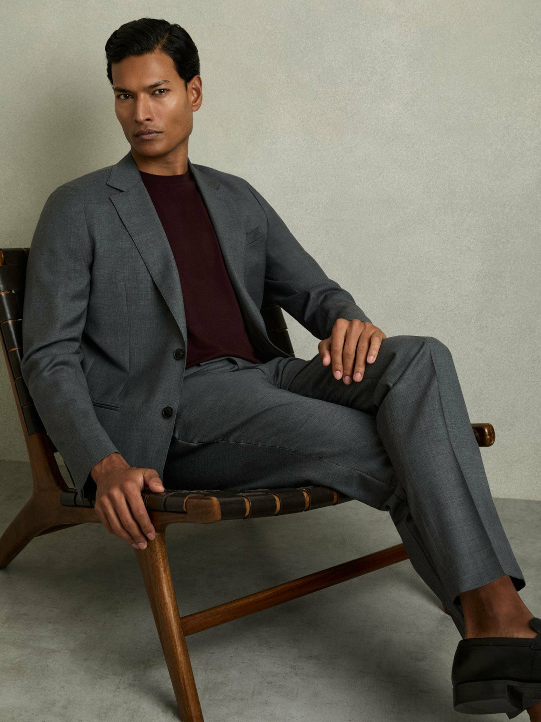 Cotton Crew Neck T-Shirt in Bordeaux Men | Reiss