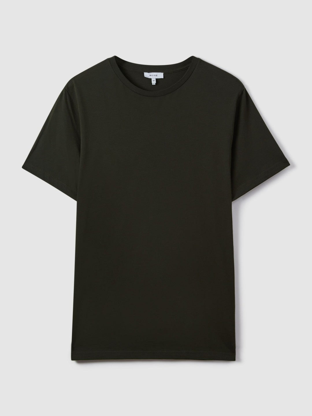 Cotton Crew Neck T-Shirt in Oxidised Green Men | Reiss
