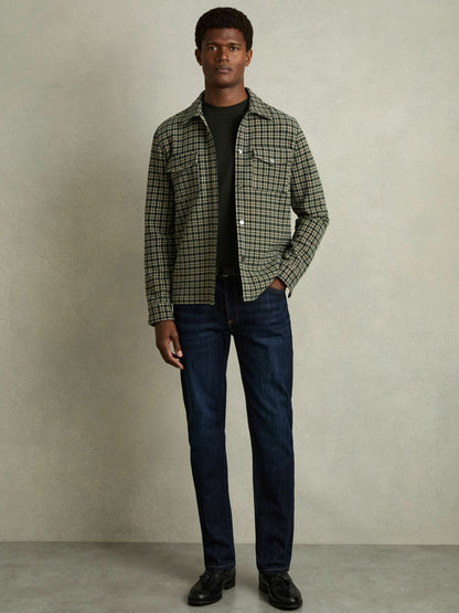 Cotton Crew Neck T-Shirt in Oxidised Green Men | Reiss