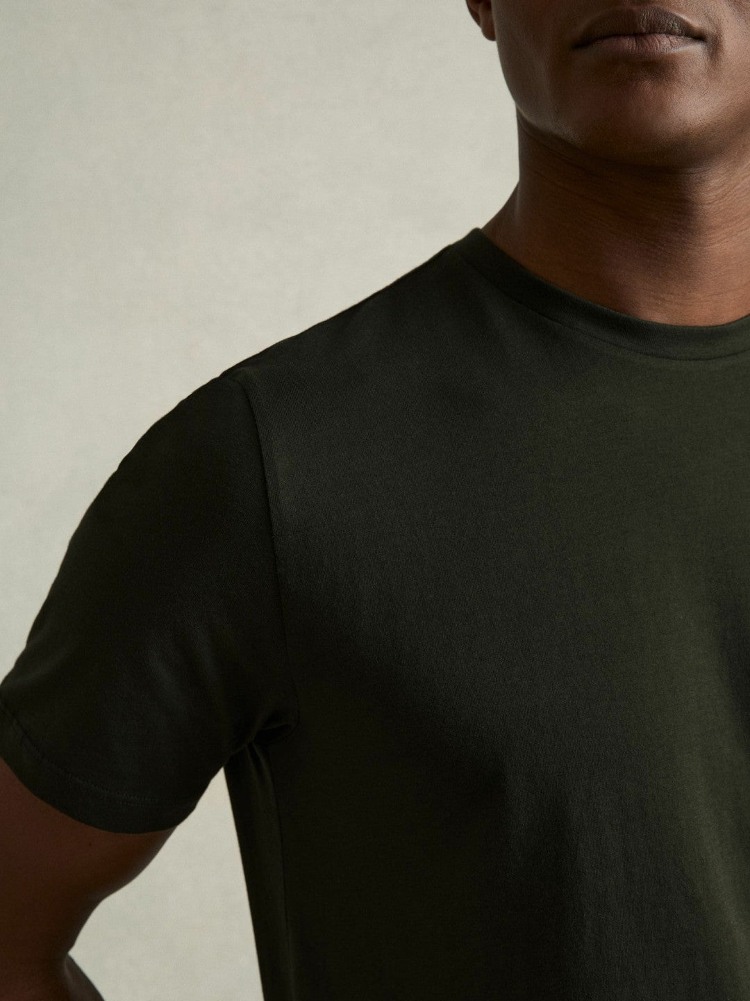 Cotton Crew Neck T-Shirt in Oxidised Green Men | Reiss