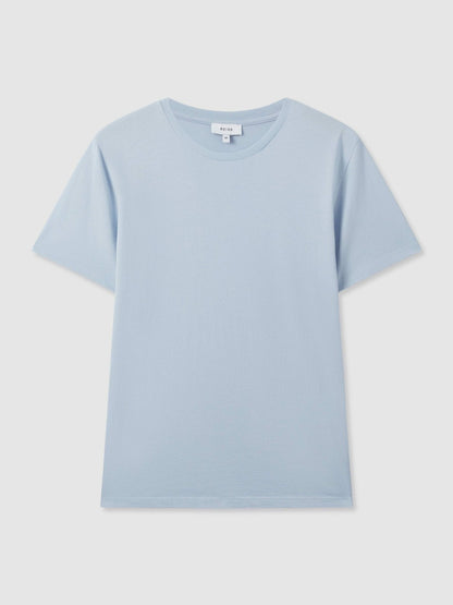Cotton Crew Neck T-Shirt in Soft Blue Men | Reiss