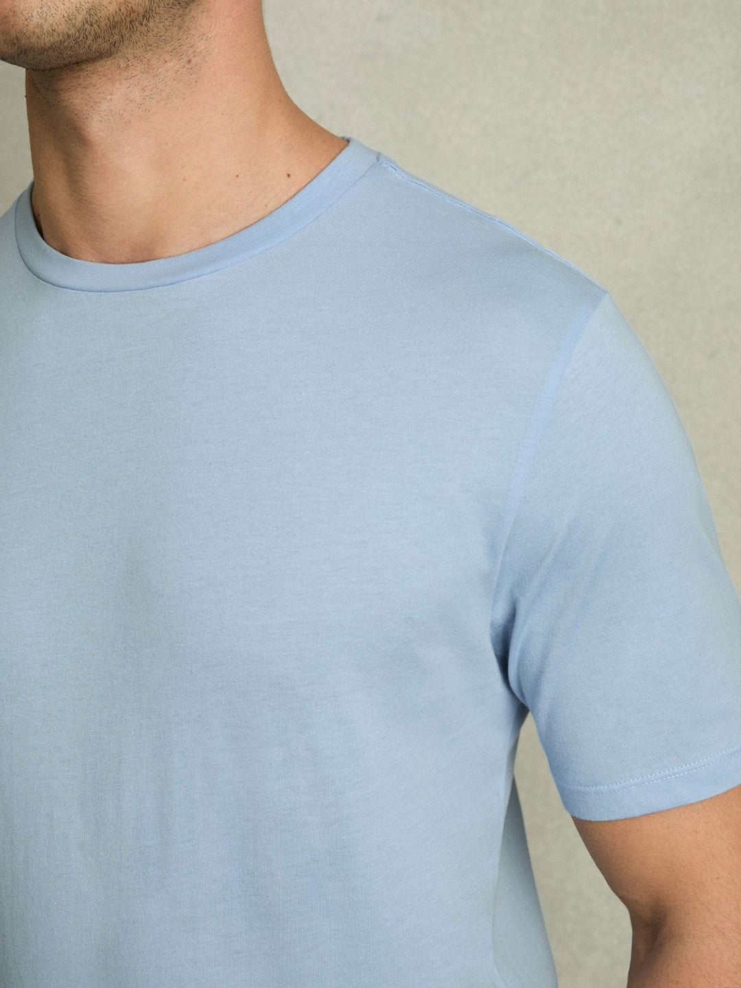 Cotton Crew Neck T-Shirt in Soft Blue Men | Reiss