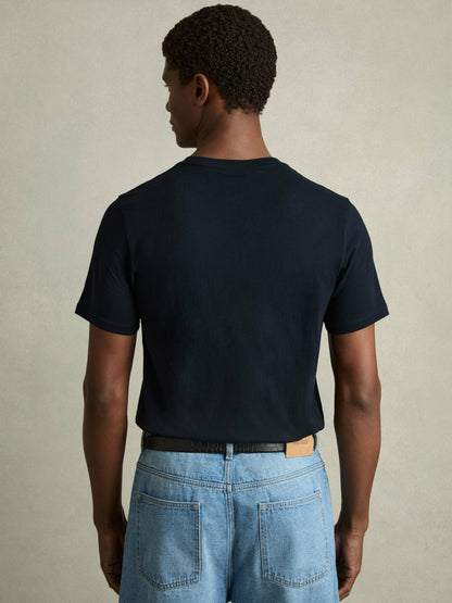 Cotton Crew Neck T-Shirt in Navy Men | Reiss