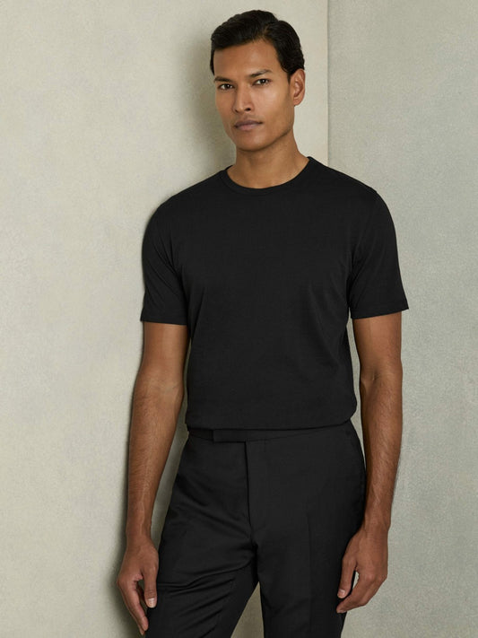 Cotton Crew Neck T-Shirt in Black Men | Reiss