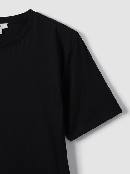 Cotton Crew Neck T-Shirt in Black Men | Reiss