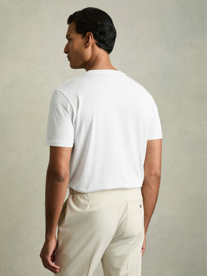 Cotton Crew Neck T-Shirt in White Men | Reiss