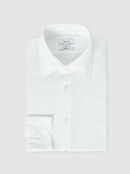 Regular Fit Button-Through Travel Shirt in White Men | Reiss