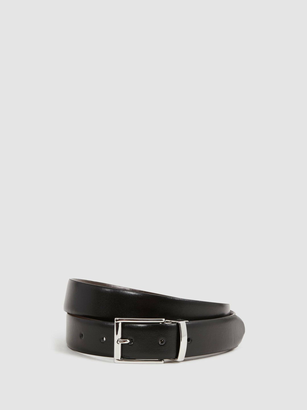 Reversible Leather Belt in Black/Dark Brown Men | Reiss