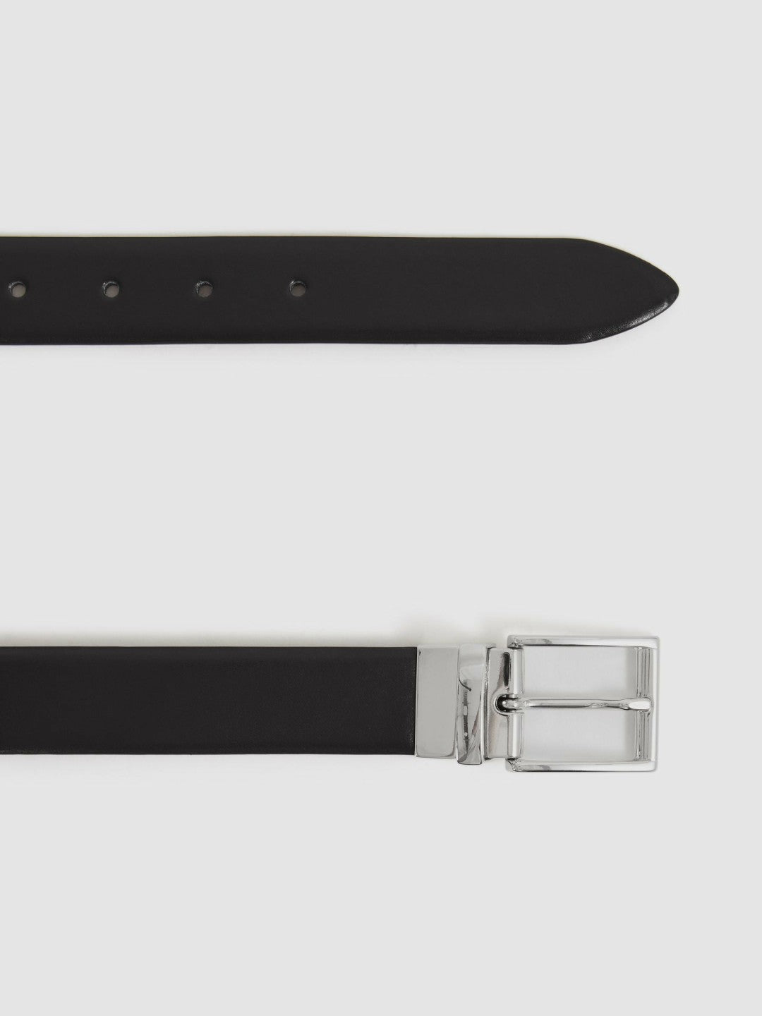 Reversible Leather Belt in Black/Dark Brown Men | Reiss