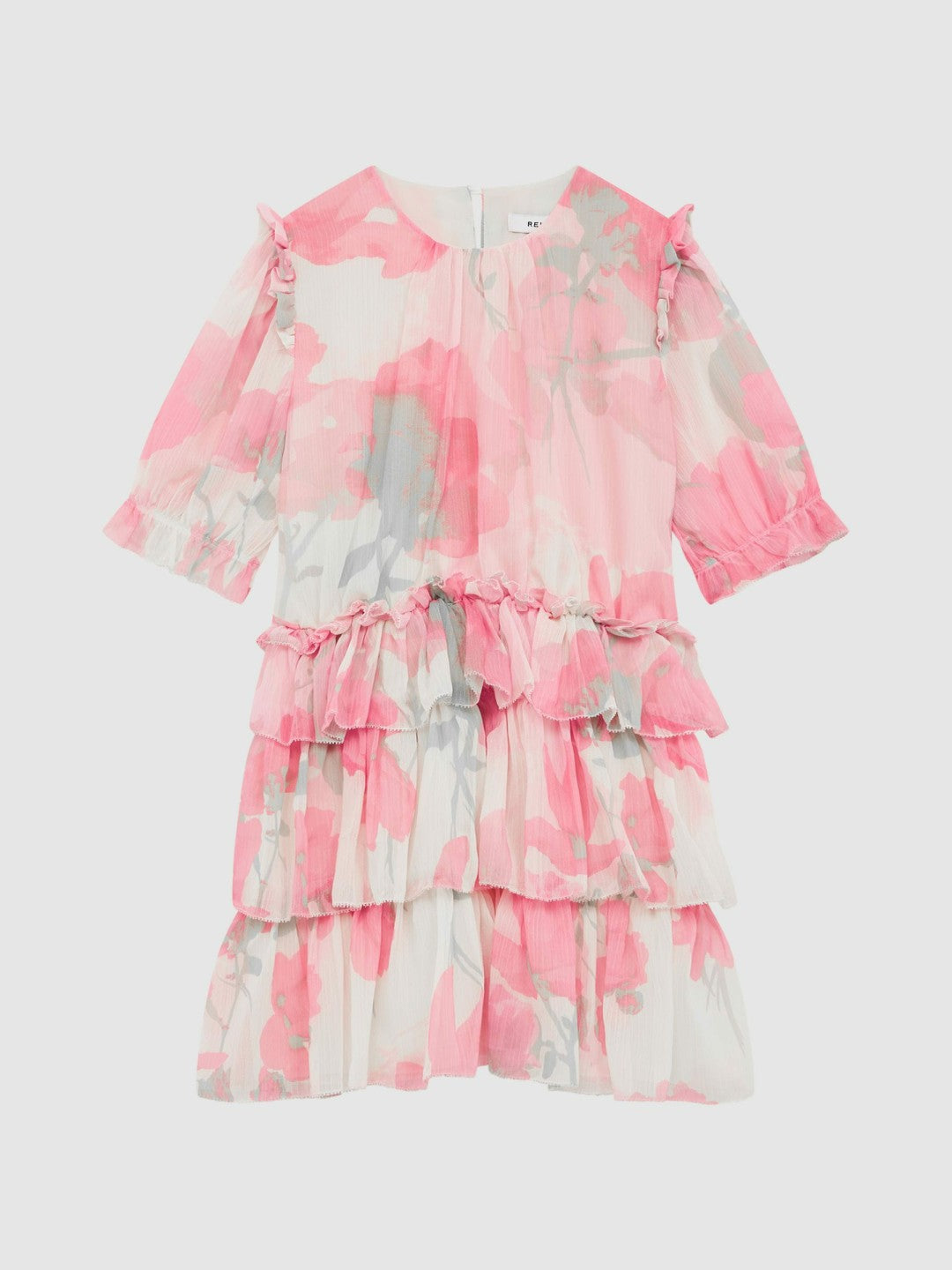 4-9 yrs Printed Tiered Dress in Pink Print Children & Baby | Reiss