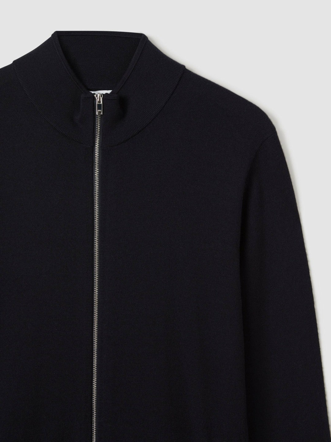 Merino Wool Zip-Through Cardigan in Navy Men | Reiss