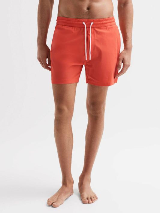 Plain Drawstring Swim Shorts in Bright Orange Men | Reiss