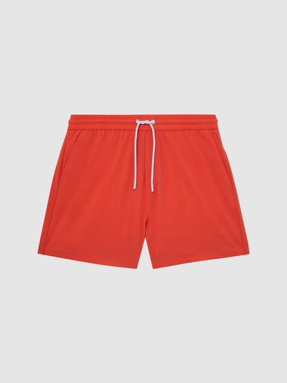 Plain Drawstring Swim Shorts in Bright Orange Men | Reiss