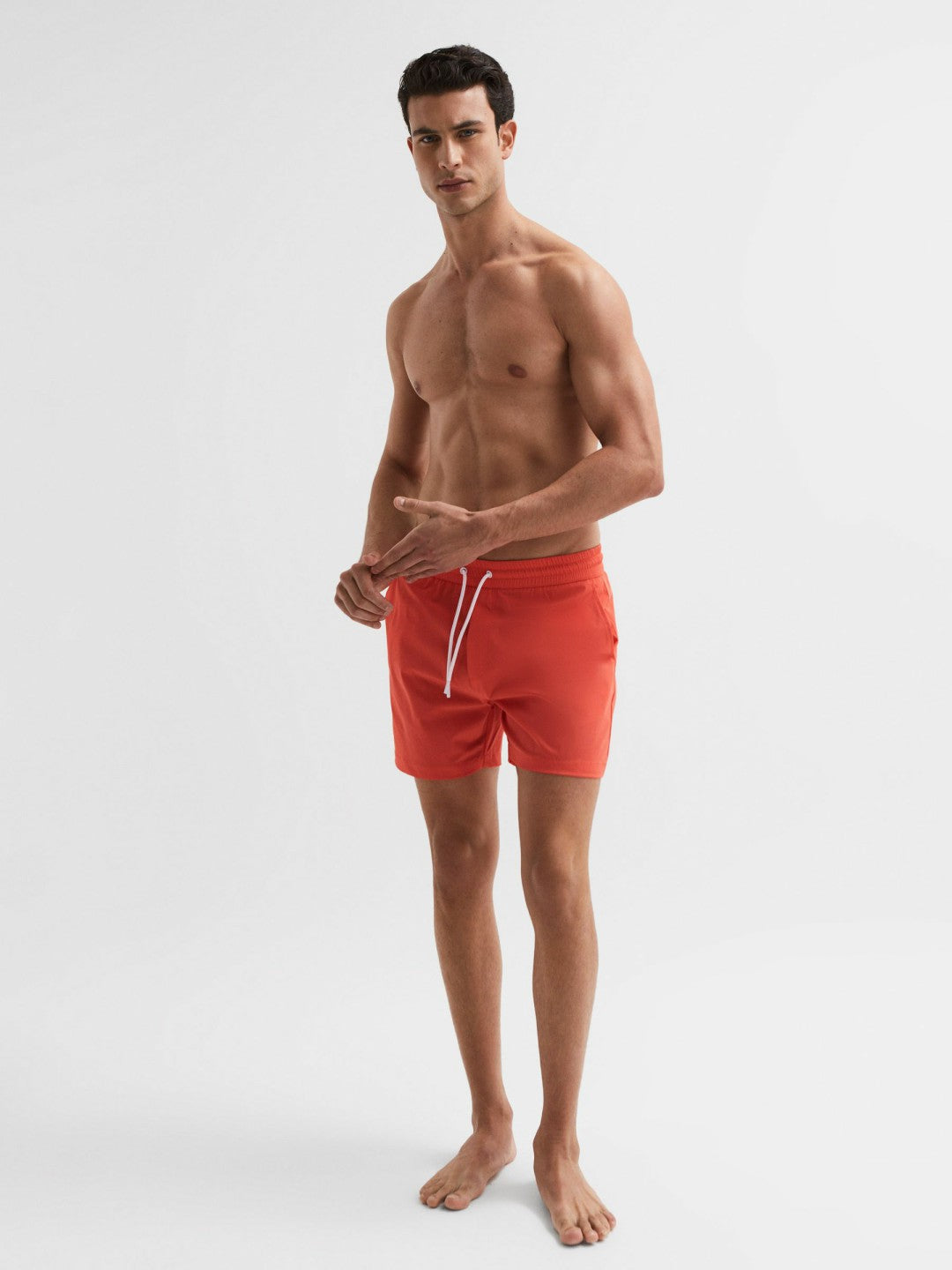 Plain Drawstring Swim Shorts in Bright Orange Men | Reiss